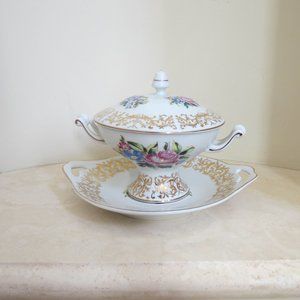 Ethan Allen Porcelain Plate + Candy Bowl